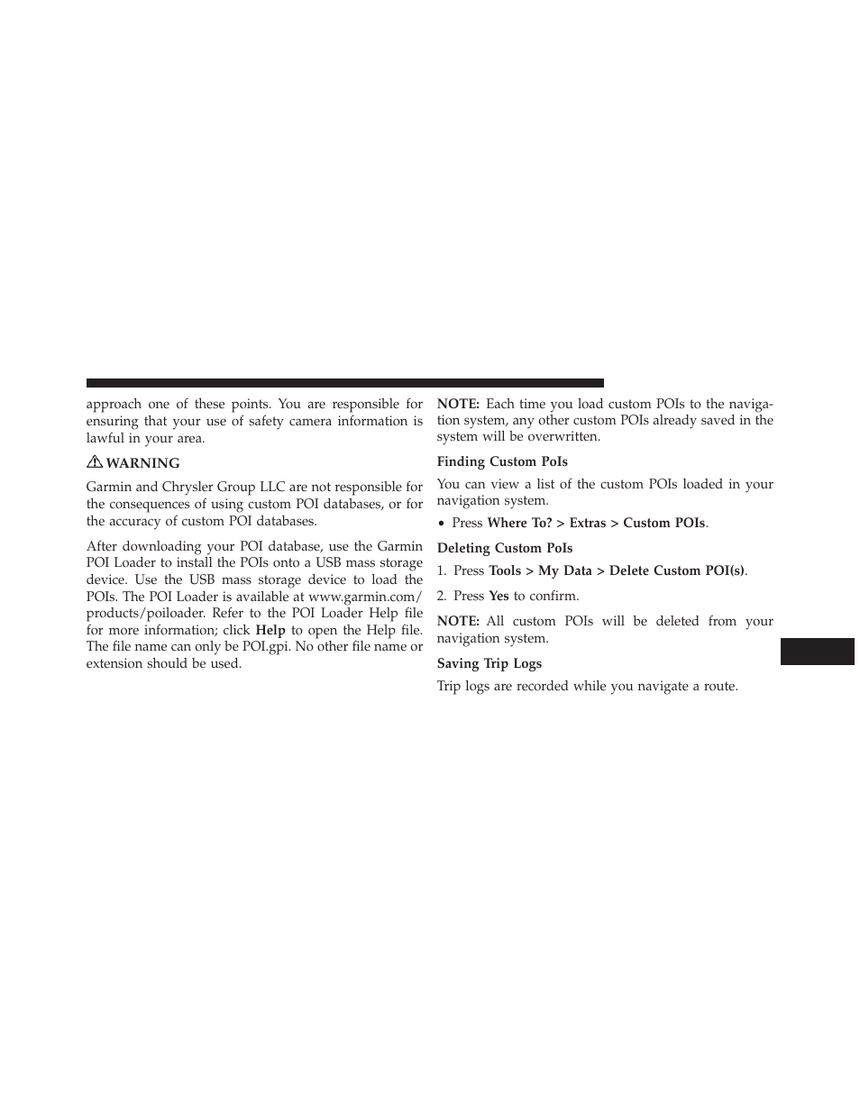 Warning | Chrysler 2014 300 SRT - Uconnect 4.3/8.4 Manual User Manual | Page 90 / 123