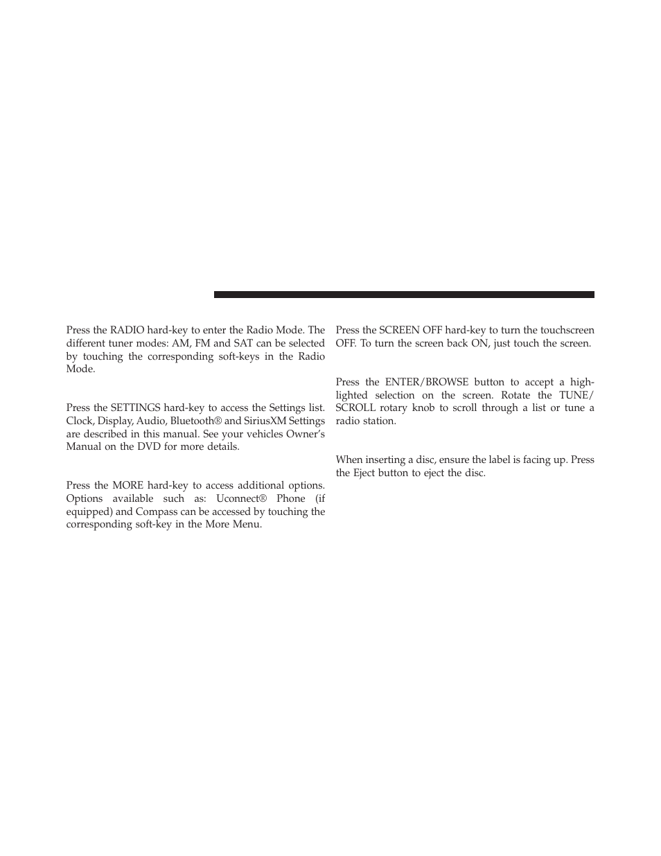 5) radio, 6) settings, 7) more | 8) screen off, 9) enter/browse & tune/scroll, 10) cd slot | Dodge 2014 Journey - Uconnect 4.3 Manual User Manual | Page 7 / 45