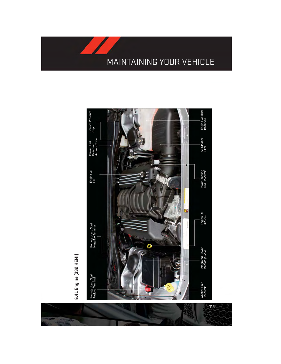 4l engine (392 hemi), Maintaining your vehicle | Dodge 2014 Charger - User Guide User Manual | Page 115 / 148