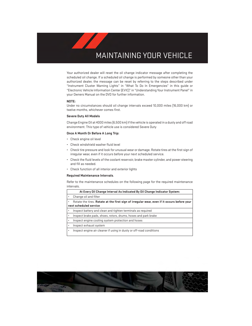 Maintaining your vehicle | Dodge 2014 Charger - User Guide User Manual | Page 119 / 148