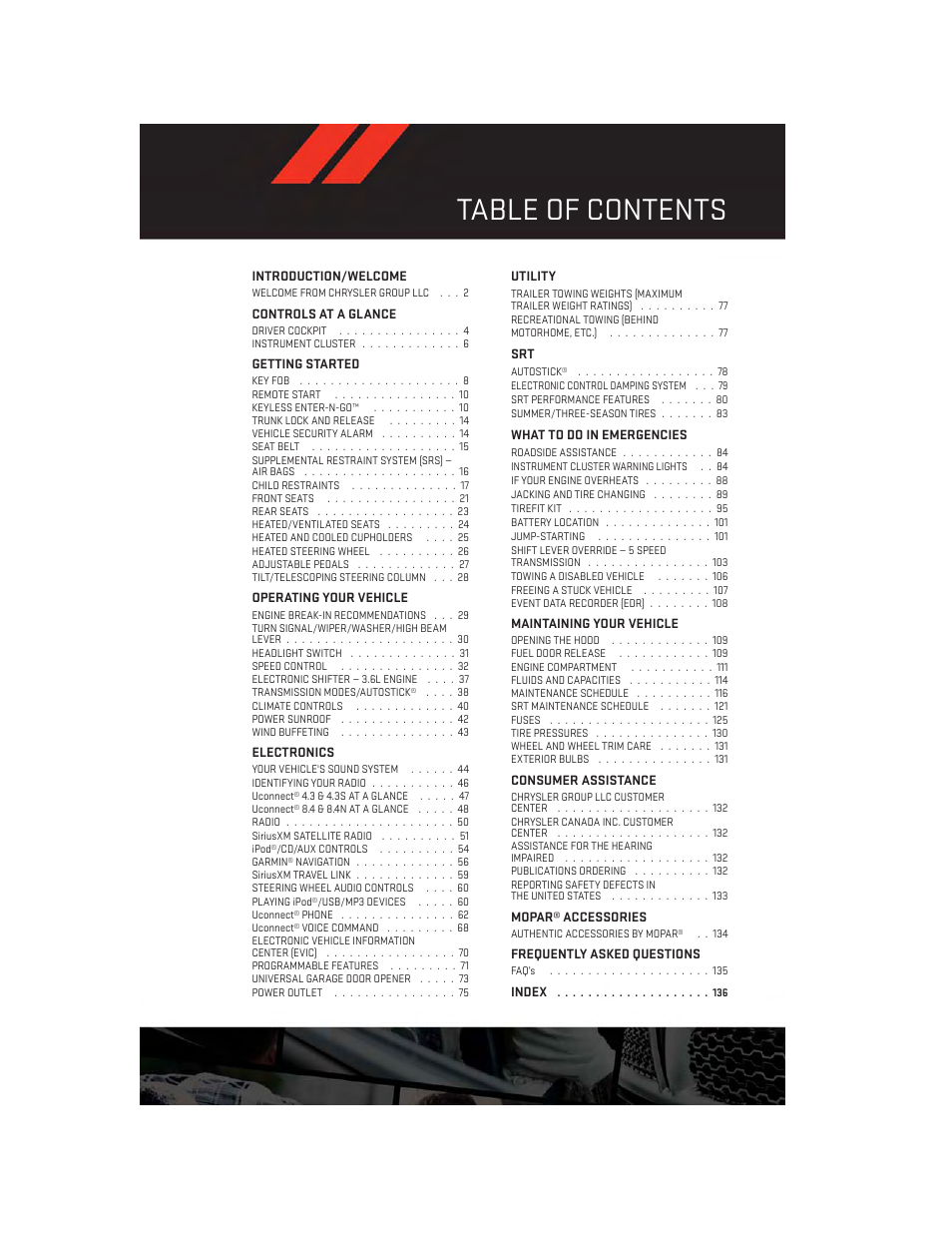 Dodge 2014 Charger - User Guide User Manual | Page 3 / 148