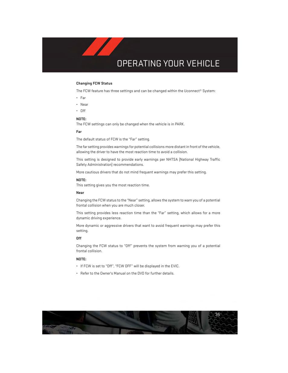 Operating your vehicle | Dodge 2014 Charger - User Guide User Manual | Page 37 / 148