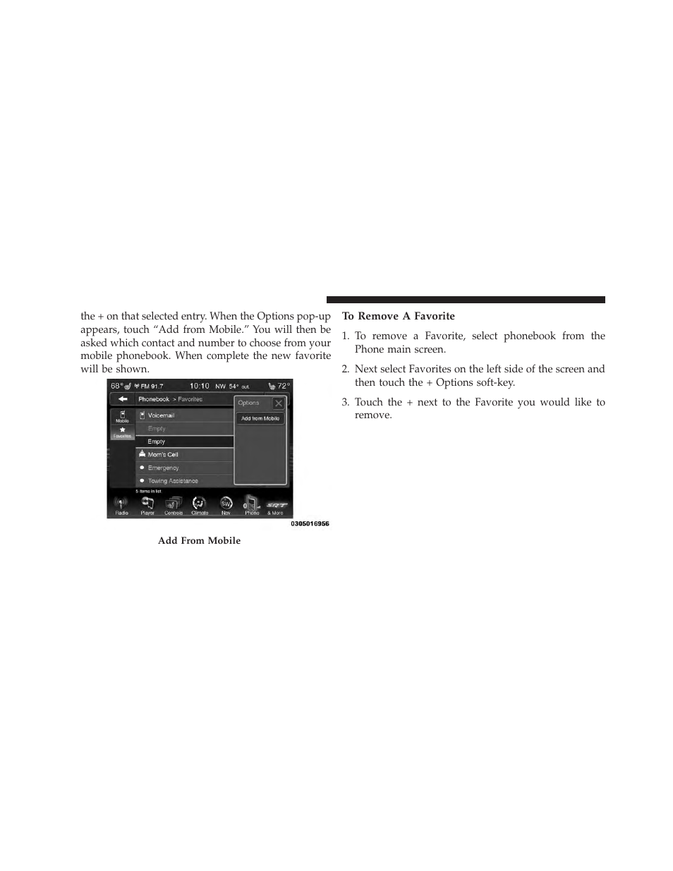 To remove a favorite | Dodge 2014 Charger-SRT - Owner Manual User Manual | Page 166 / 620