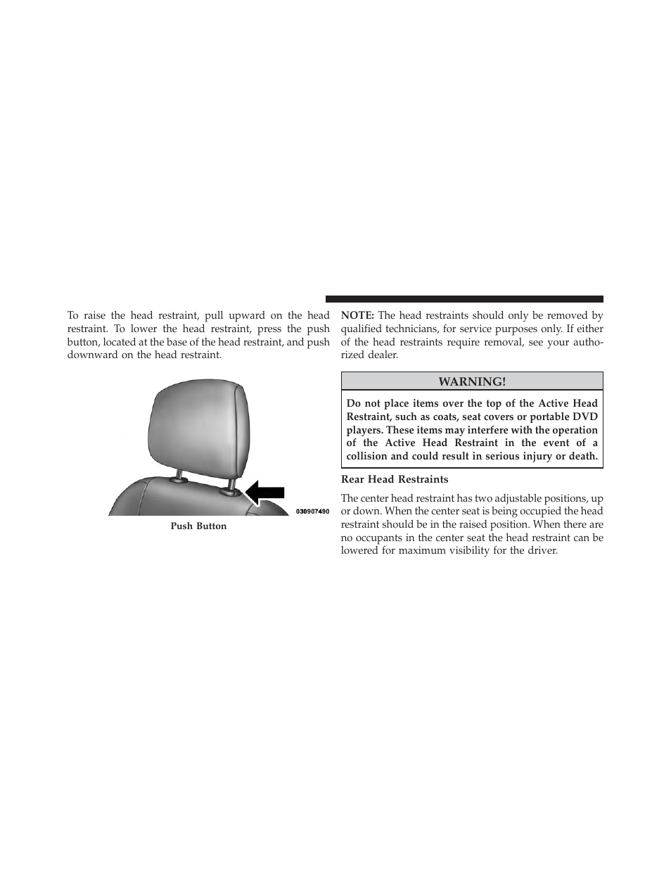 Rear head restraints | Dodge 2014 Charger-SRT - Owner Manual User Manual | Page 214 / 620