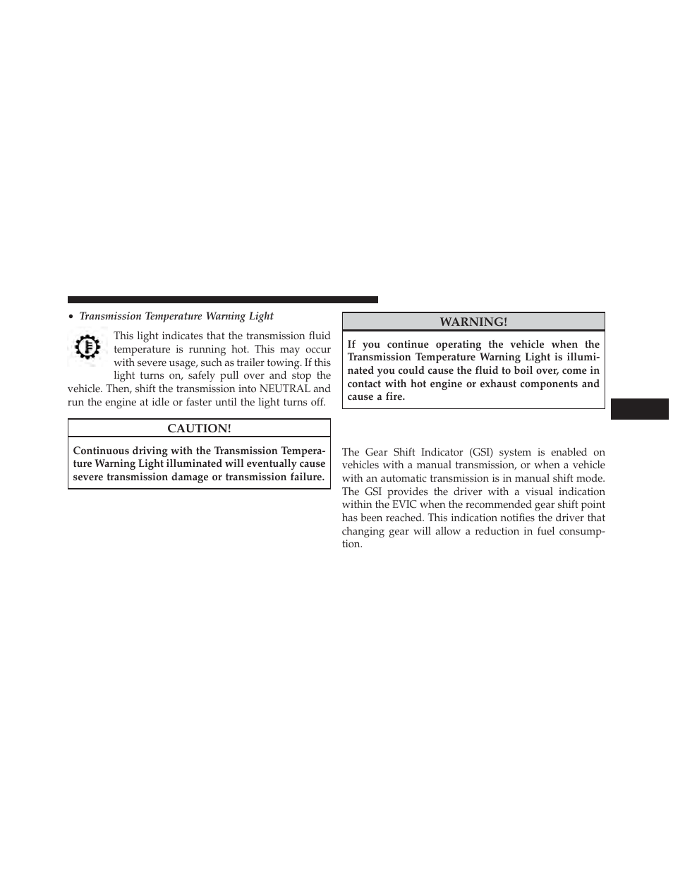 Gear shift indicator (gsi) — if equipped | Dodge 2014 Charger-SRT - Owner Manual User Manual | Page 337 / 620