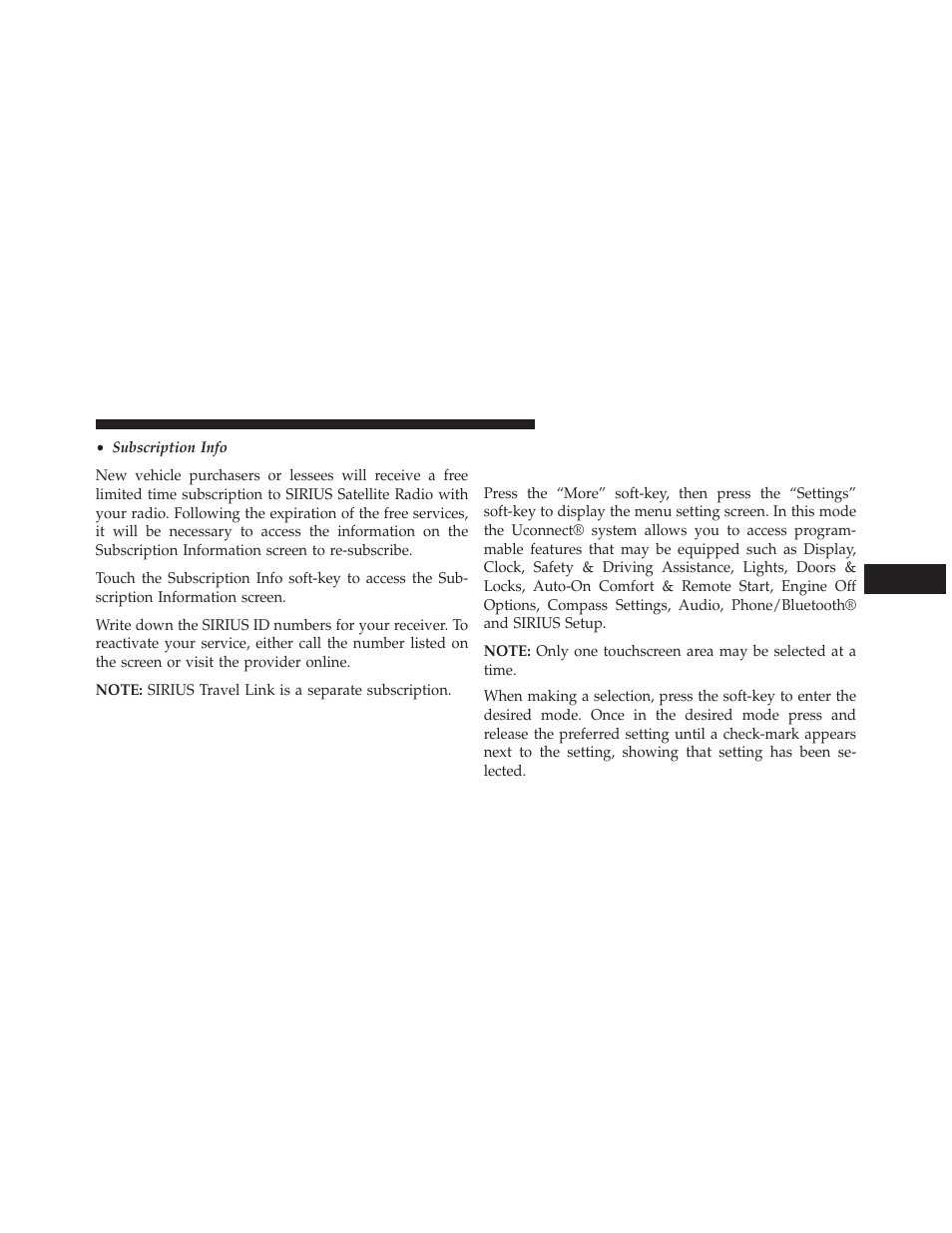 Customer programmable features — uconnect, 4 settings | Dodge 2014 Charger-SRT - Owner Manual User Manual | Page 361 / 620