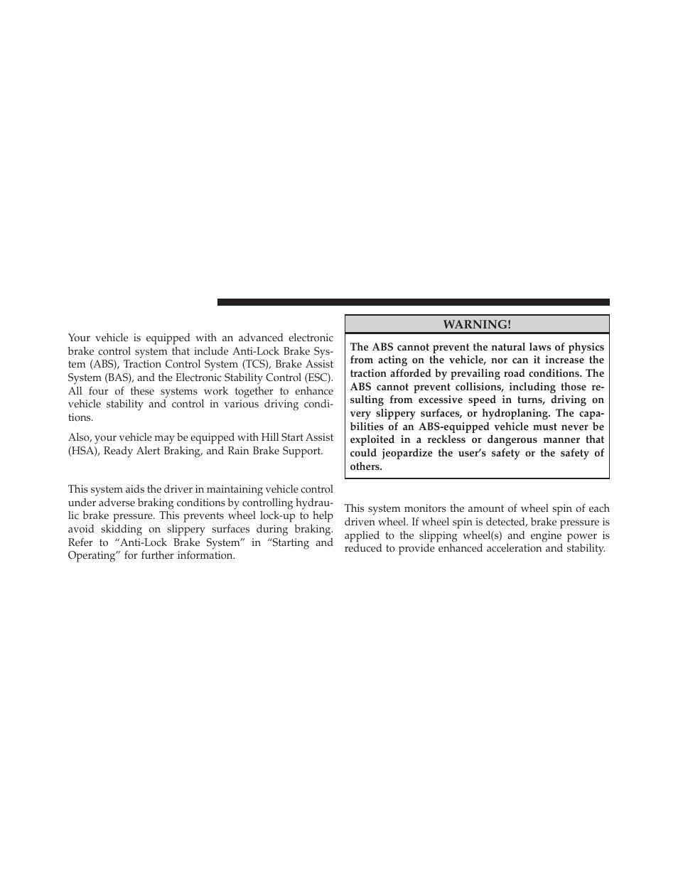 Electronic brake control system, Anti-lock brake system (abs), Traction control system (tcs) | Dodge 2014 Charger-SRT - Owner Manual User Manual | Page 434 / 620