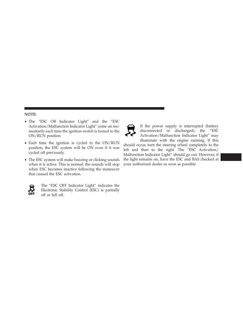 Synchronizing esc | Dodge 2014 Charger-SRT - Owner Manual User Manual | Page 443 / 620