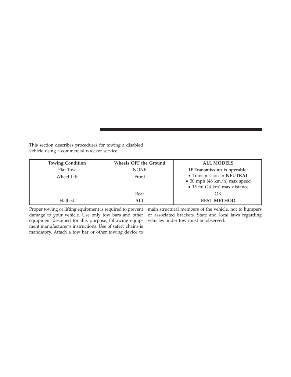 Towing a disabled vehicle | Dodge 2014 Charger-SRT - Owner Manual User Manual | Page 510 / 620