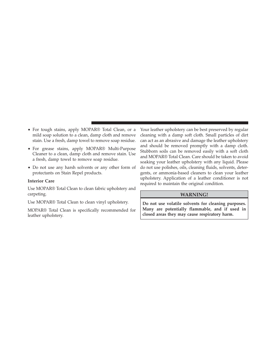 Interior care | Dodge 2014 Charger-SRT - Owner Manual User Manual | Page 546 / 620