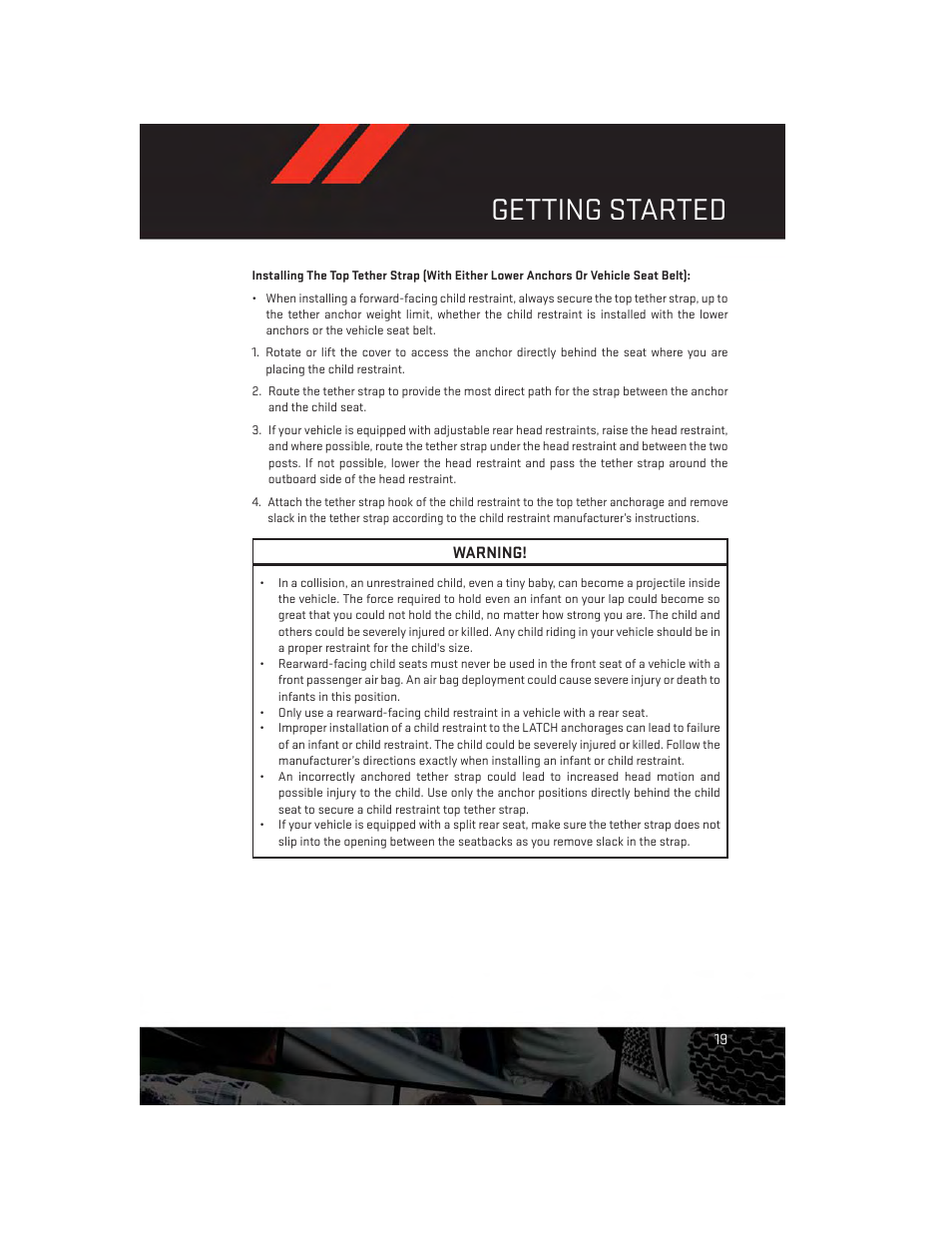 Getting started | Dodge 2014 Charger-SRT - User Guide User Manual | Page 21 / 140