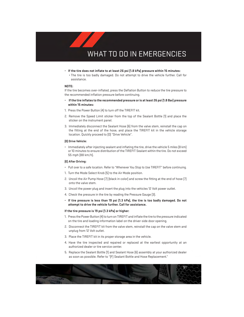 What to do in emergencies | Dodge 2014 Charger-SRT - User Guide User Manual | Page 93 / 140