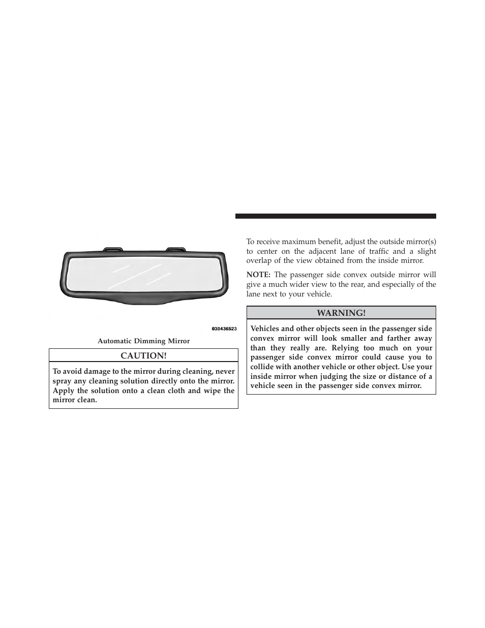 Outside mirrors | Dodge 2014 Dart - Owner Manual User Manual | Page 122 / 656