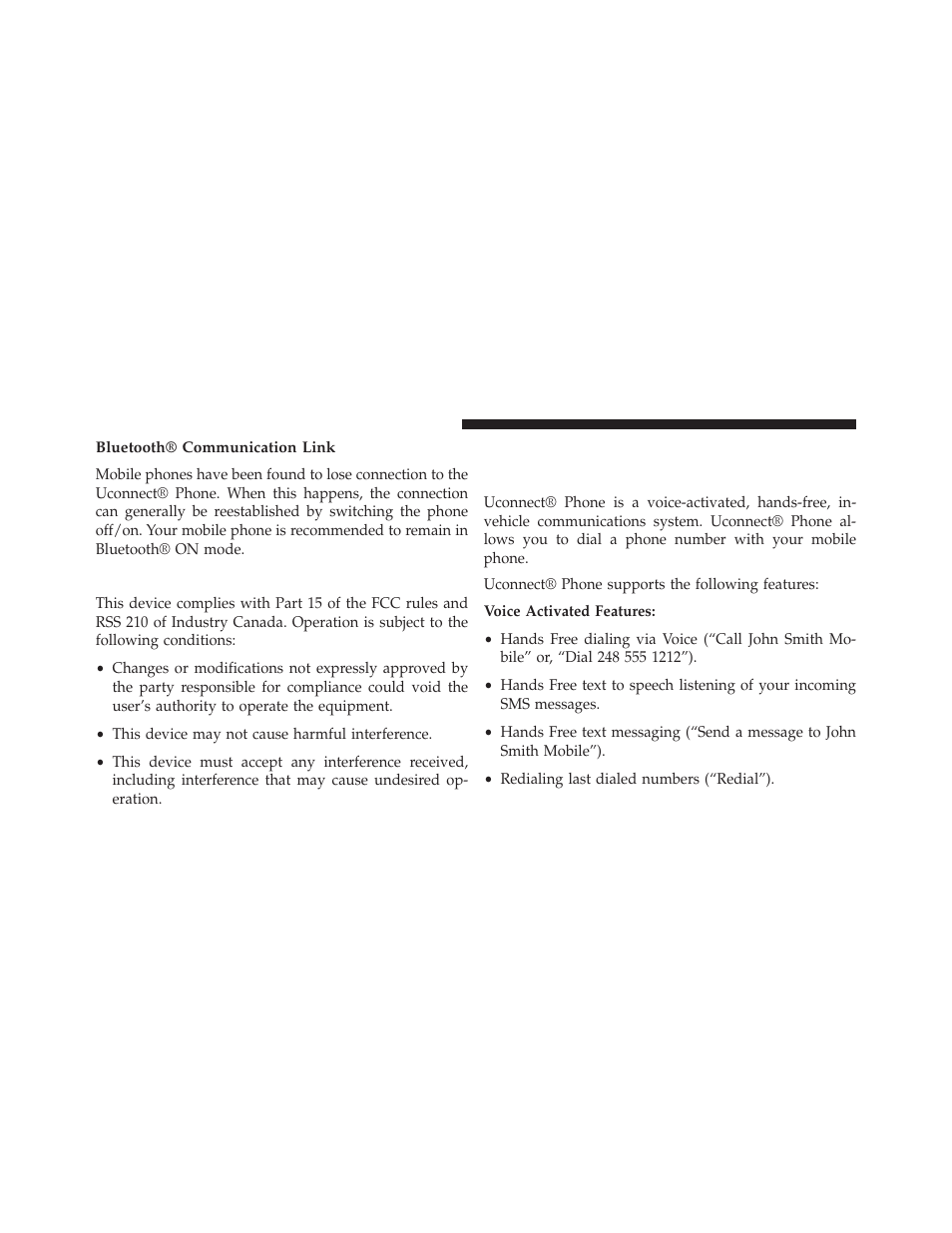 Bluetooth® communication link, General information, Uconnect® phone (8.4/8.4n) | Uconnect® 8.4/8.4nav | Dodge 2014 Dart - Owner Manual User Manual | Page 166 / 656