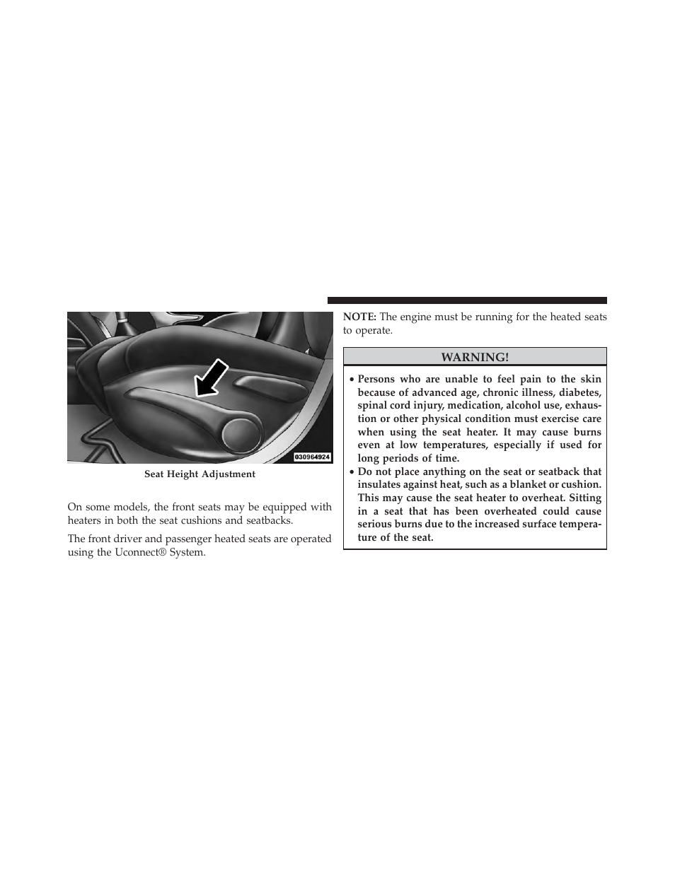 Heated seats — if equipped | Dodge 2014 Dart - Owner Manual User Manual | Page 228 / 656