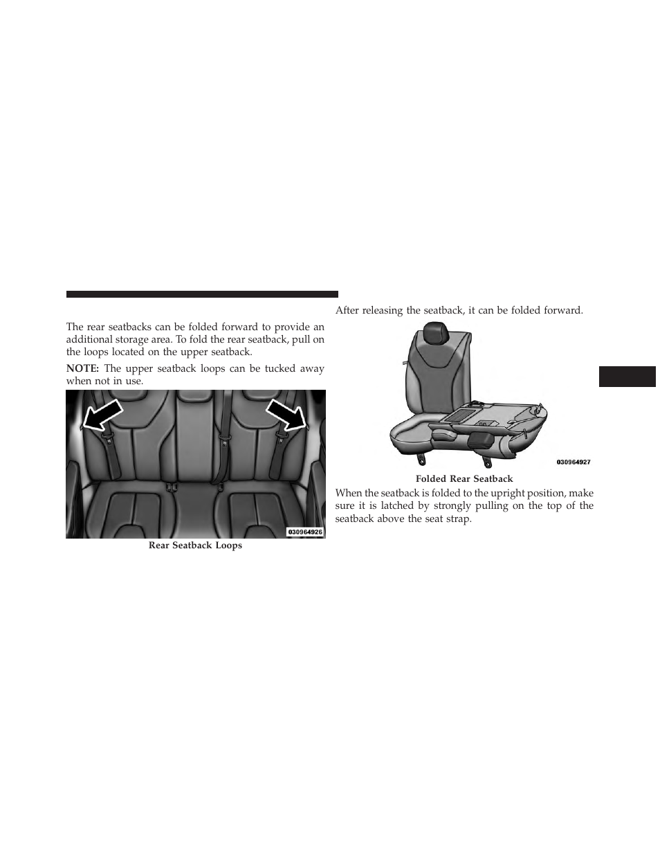 Folding rear seat | Dodge 2014 Dart - Owner Manual User Manual | Page 233 / 656