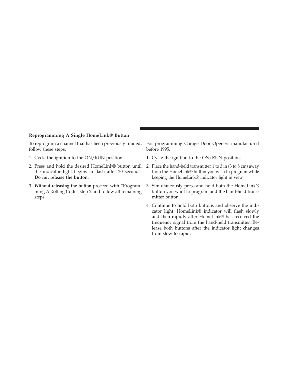 Reprogramming a single homelink® button, Programming a non-rolling code | Dodge 2014 Dart - Owner Manual User Manual | Page 280 / 656