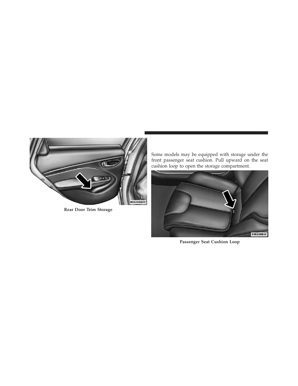 Flip ’n stow™ front passenger seat, Storage — if equipped | Dodge 2014 Dart - Owner Manual User Manual | Page 296 / 656