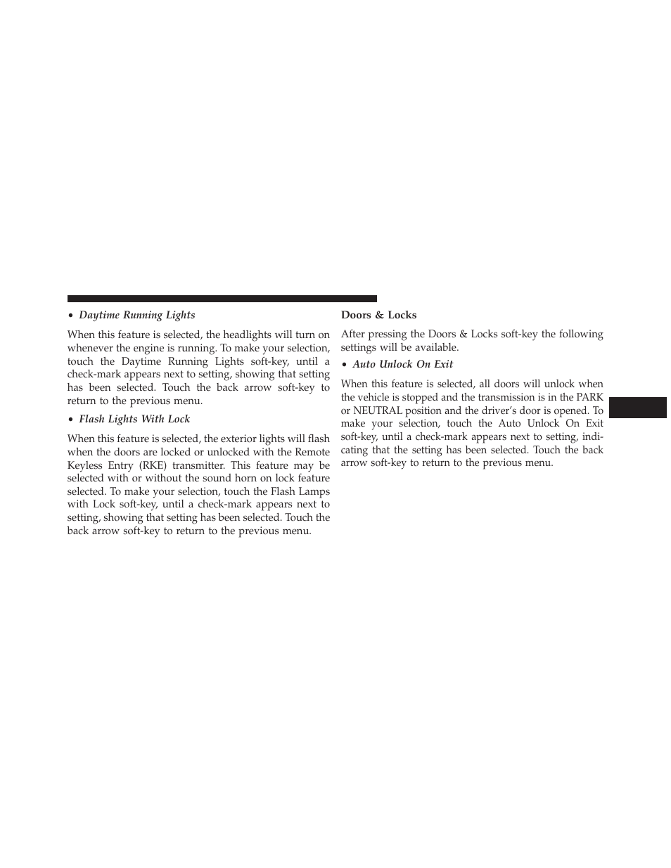 Doors & locks | Dodge 2014 Dart - Owner Manual User Manual | Page 361 / 656