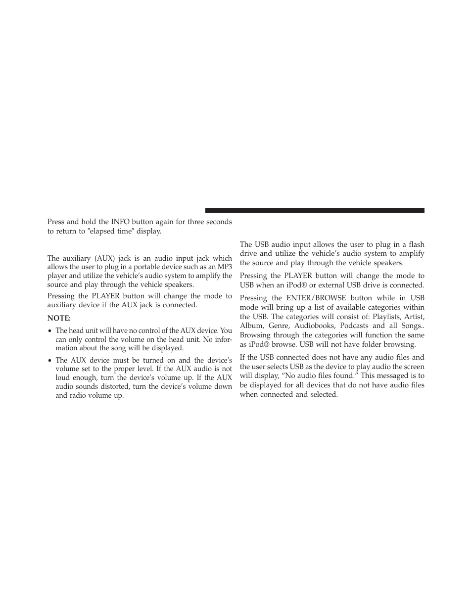 Operation instructions — auxiliary mode, Operation instructions — universal, Serial bus (usb) | Dodge 2014 Dart - Owner Manual User Manual | Page 380 / 656