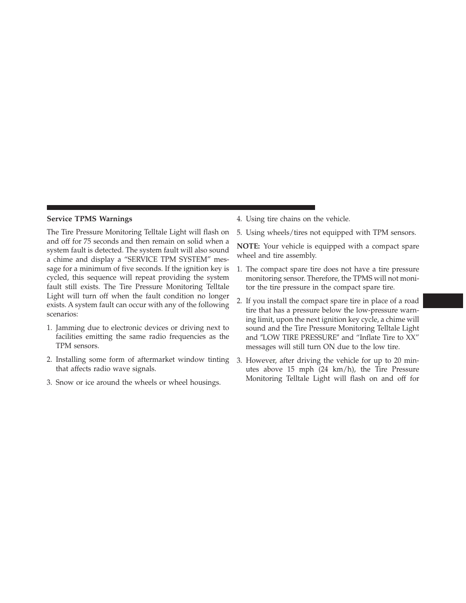 Service tpms warnings | Dodge 2014 Dart - Owner Manual User Manual | Page 489 / 656