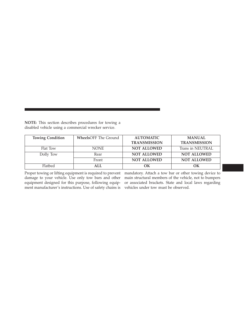 Towing a disabled vehicle | Dodge 2014 Dart - Owner Manual User Manual | Page 553 / 656