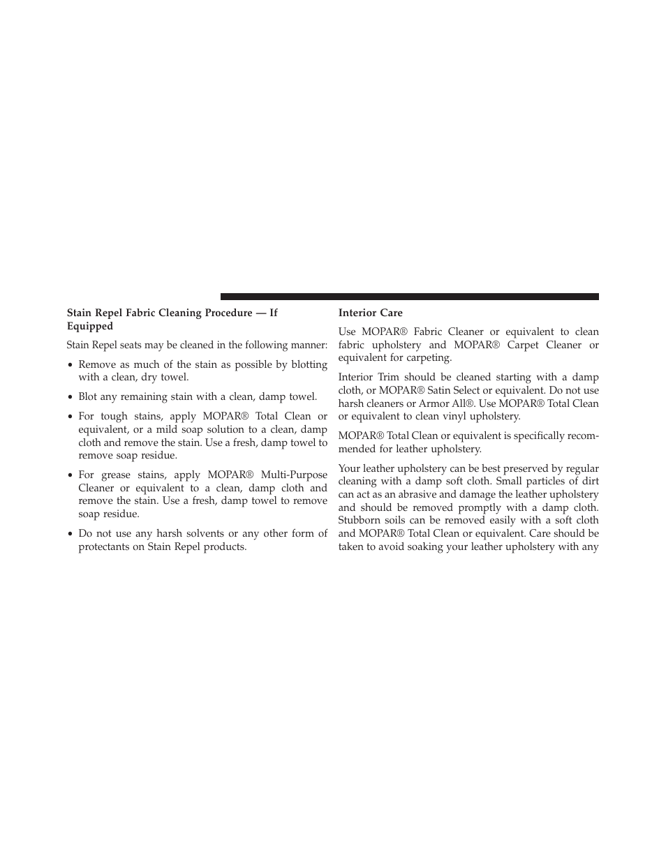 Interior care | Dodge 2014 Dart - Owner Manual User Manual | Page 594 / 656