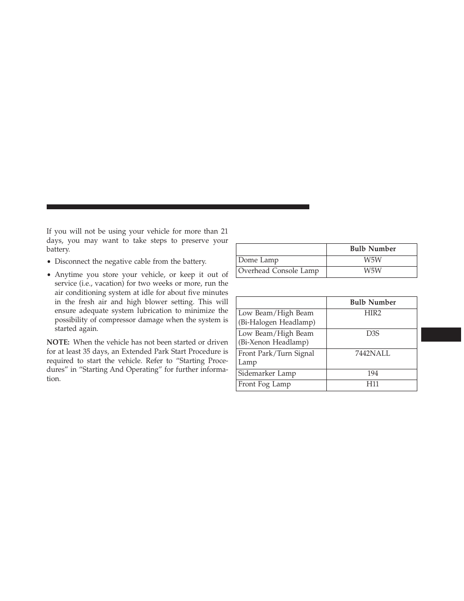 Vehicle storage, Replacement bulbs | Dodge 2014 Dart - Owner Manual User Manual | Page 605 / 656