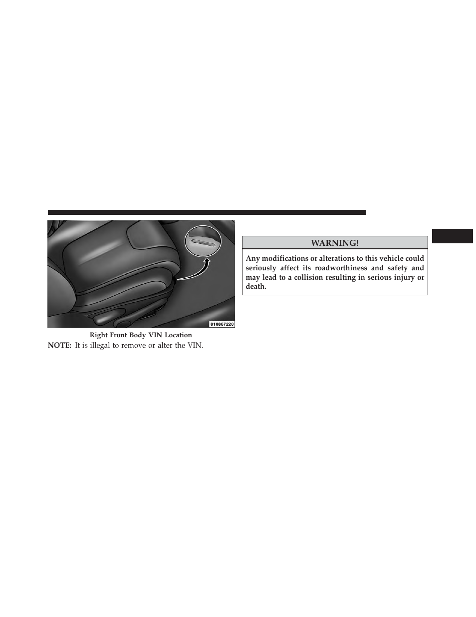 Vehicle modifications/alterations | Dodge 2014 Dart - Owner Manual User Manual | Page 9 / 656