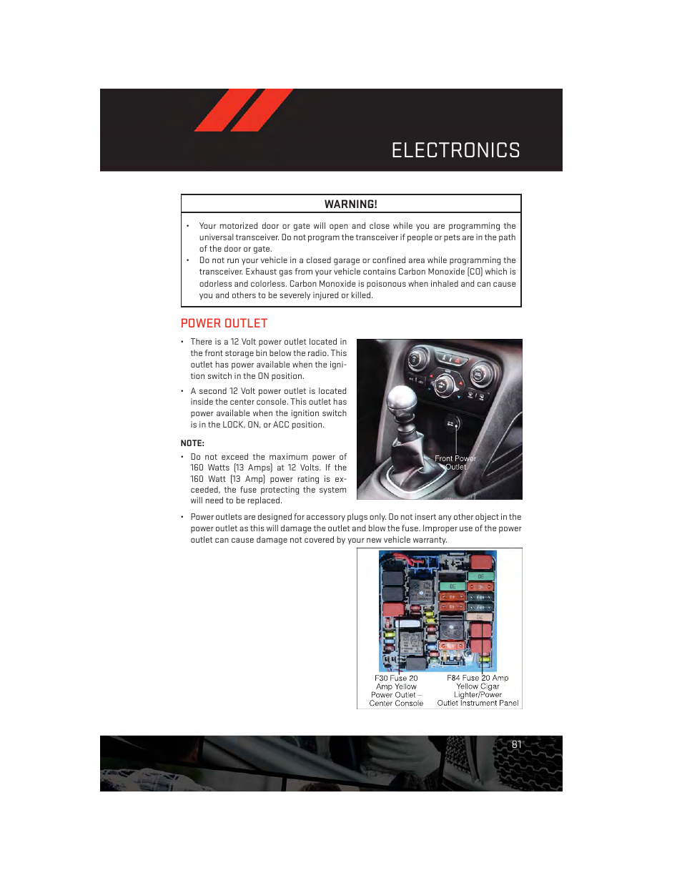 Power outlet, Electronics | Dodge 2014 Dart - User Guide User Manual | Page 83 / 140