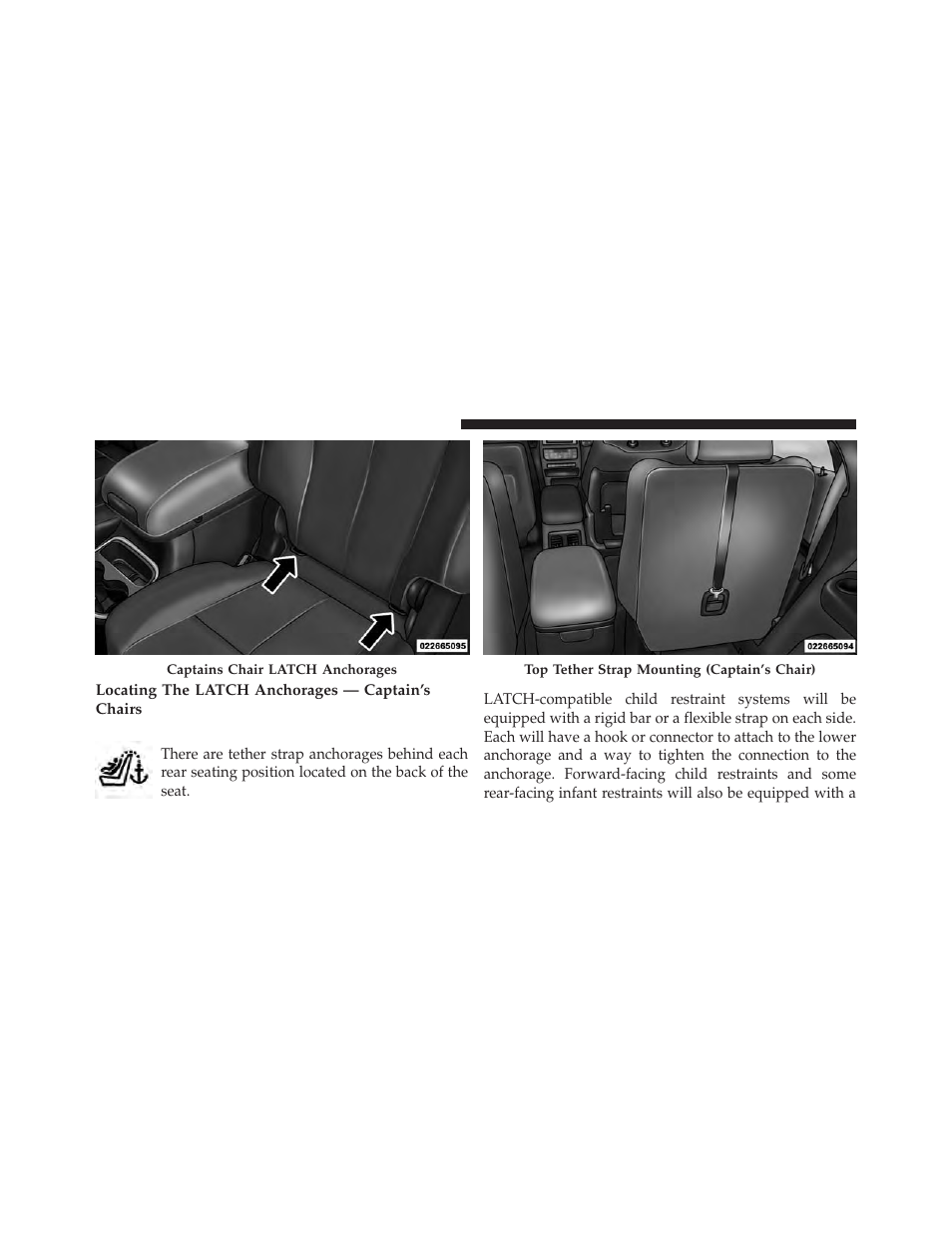 Locating the latch anchorages — captain’s chairs | Dodge 2014 Durango - Owner Manual User Manual | Page 100 / 664