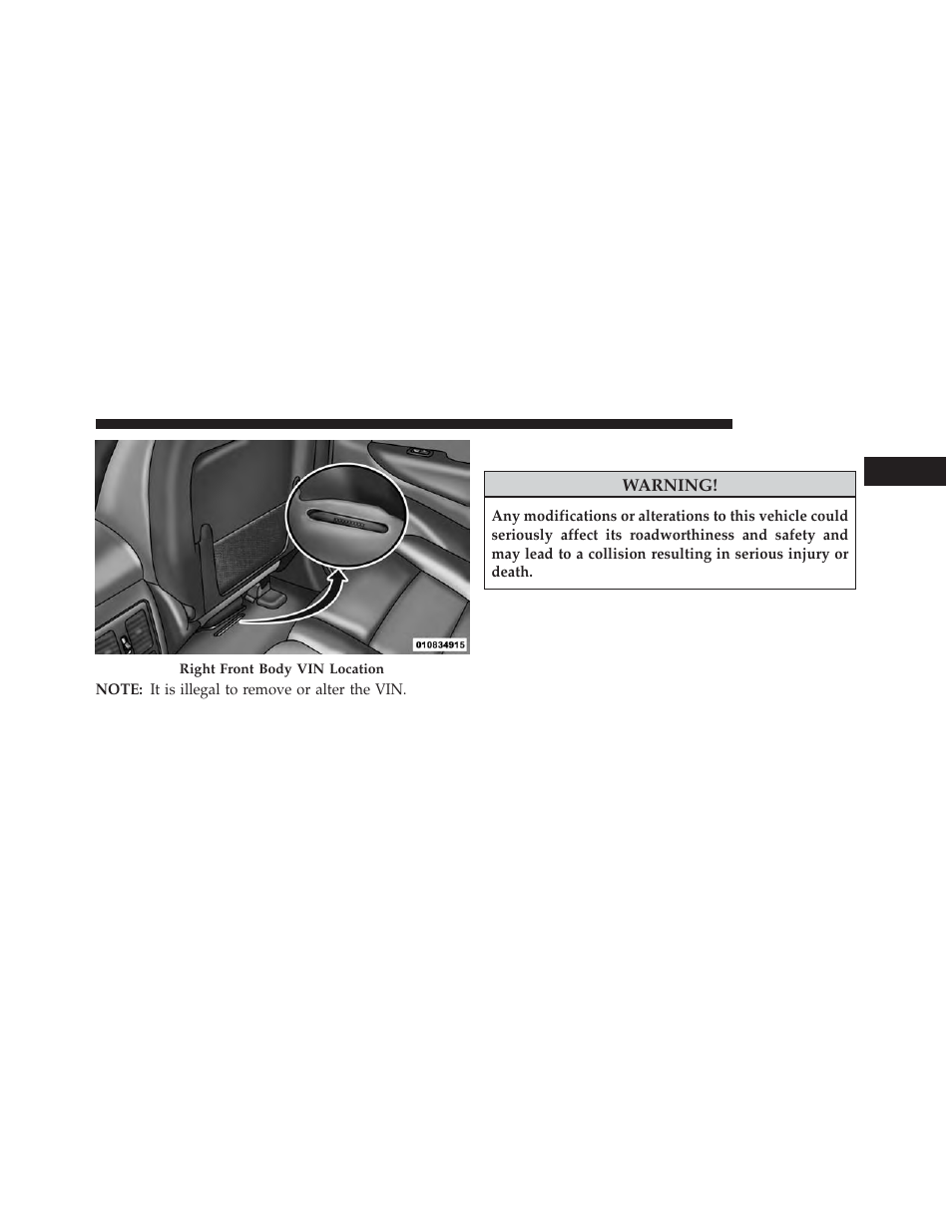 Vehicle modifications/alterations | Dodge 2014 Durango - Owner Manual User Manual | Page 11 / 664