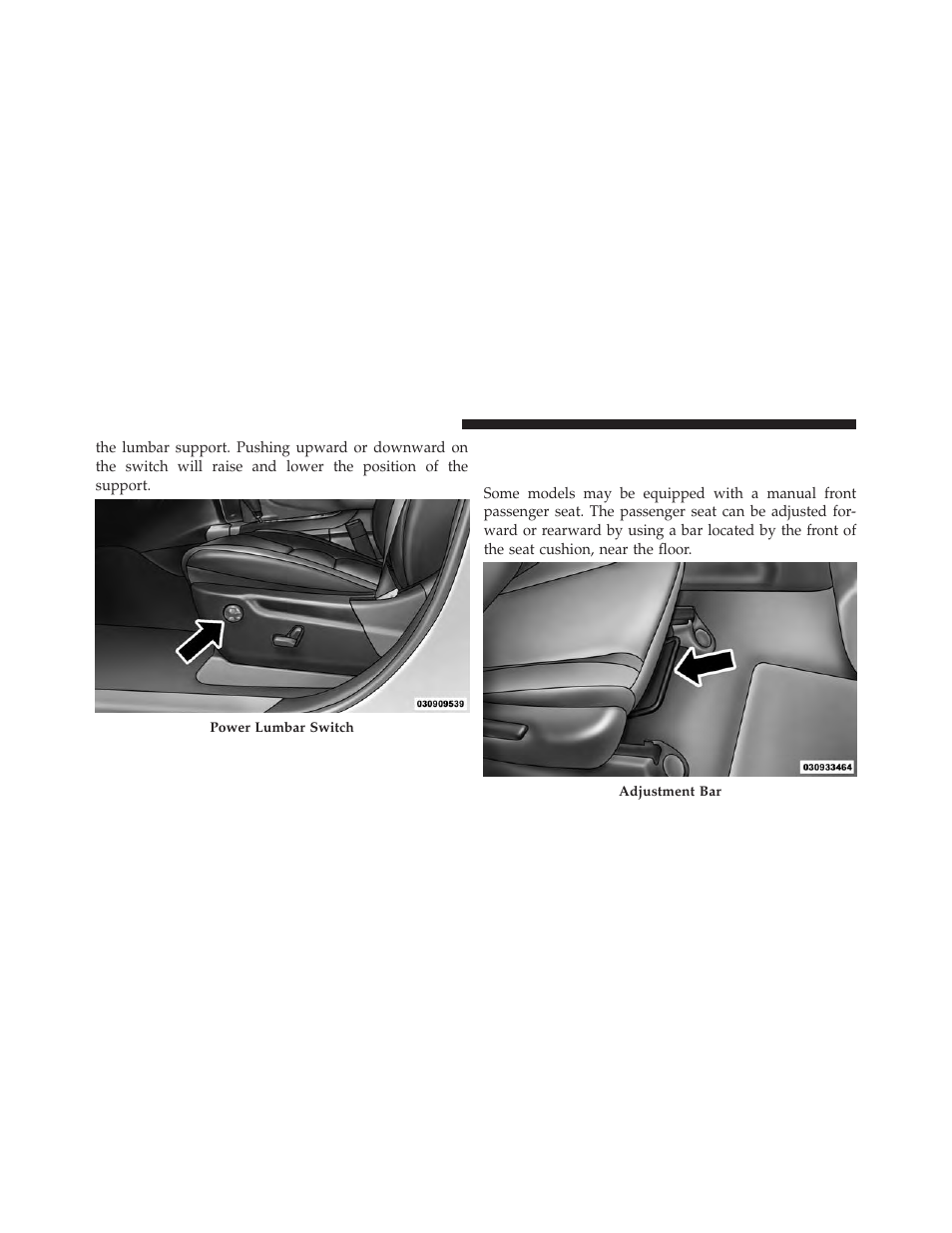 Manual front passenger seat forward/rearward, Adjustment | Dodge 2014 Durango - Owner Manual User Manual | Page 150 / 664