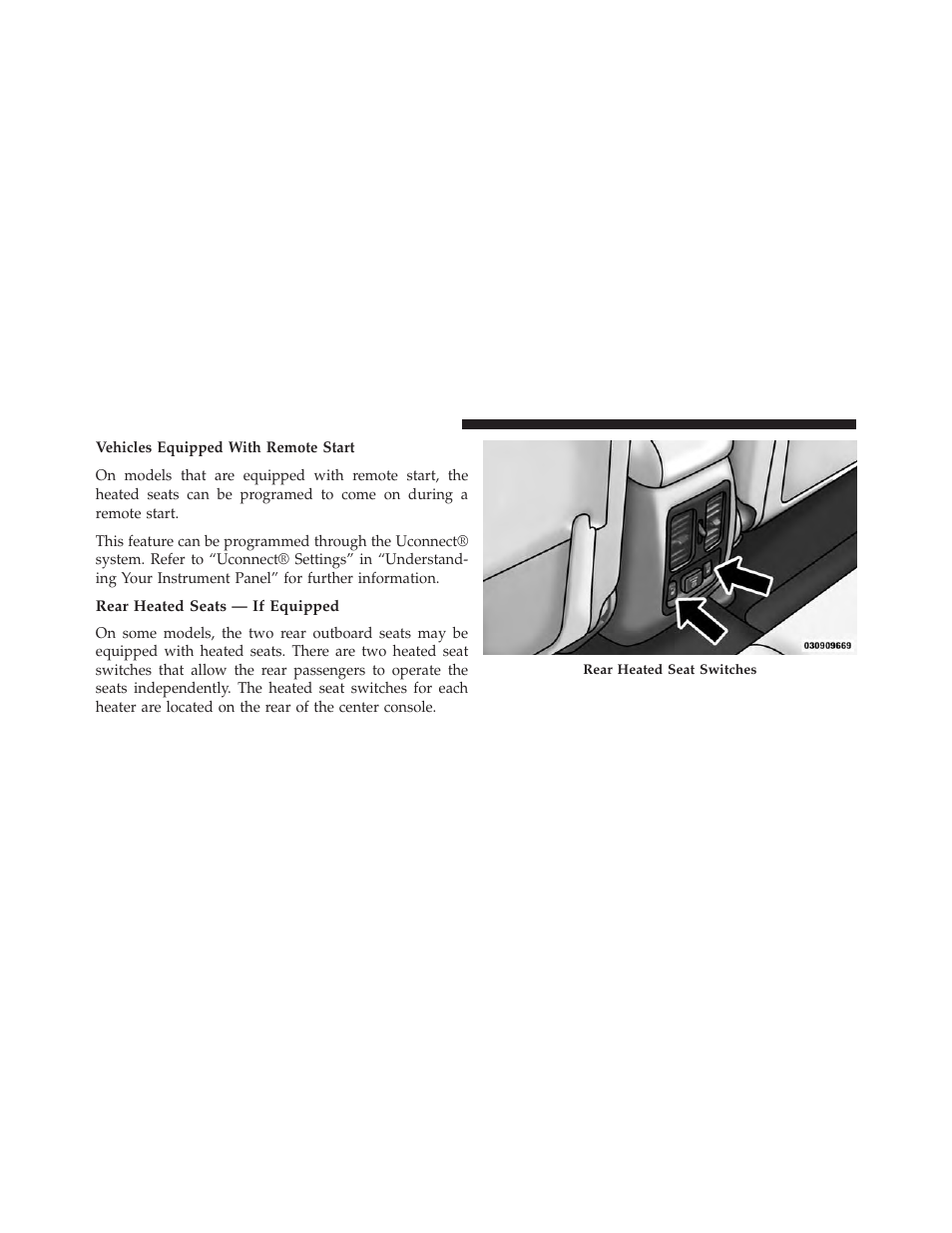 Rear heated seats — if equipped | Dodge 2014 Durango - Owner Manual User Manual | Page 154 / 664