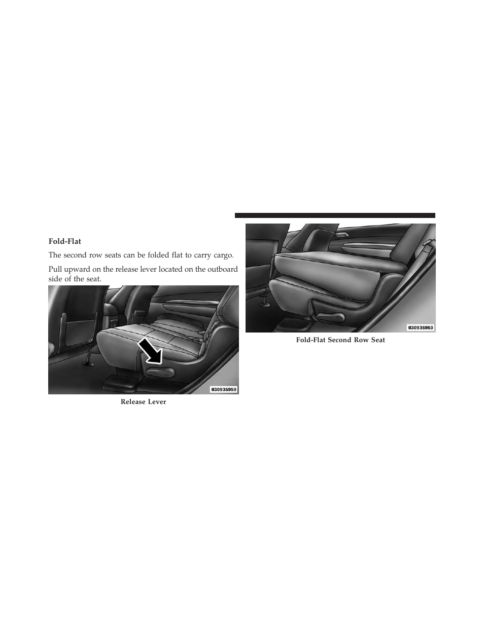 60/40 split rear seat, Fold-flat | Dodge 2014 Durango - Owner Manual User Manual | Page 162 / 664