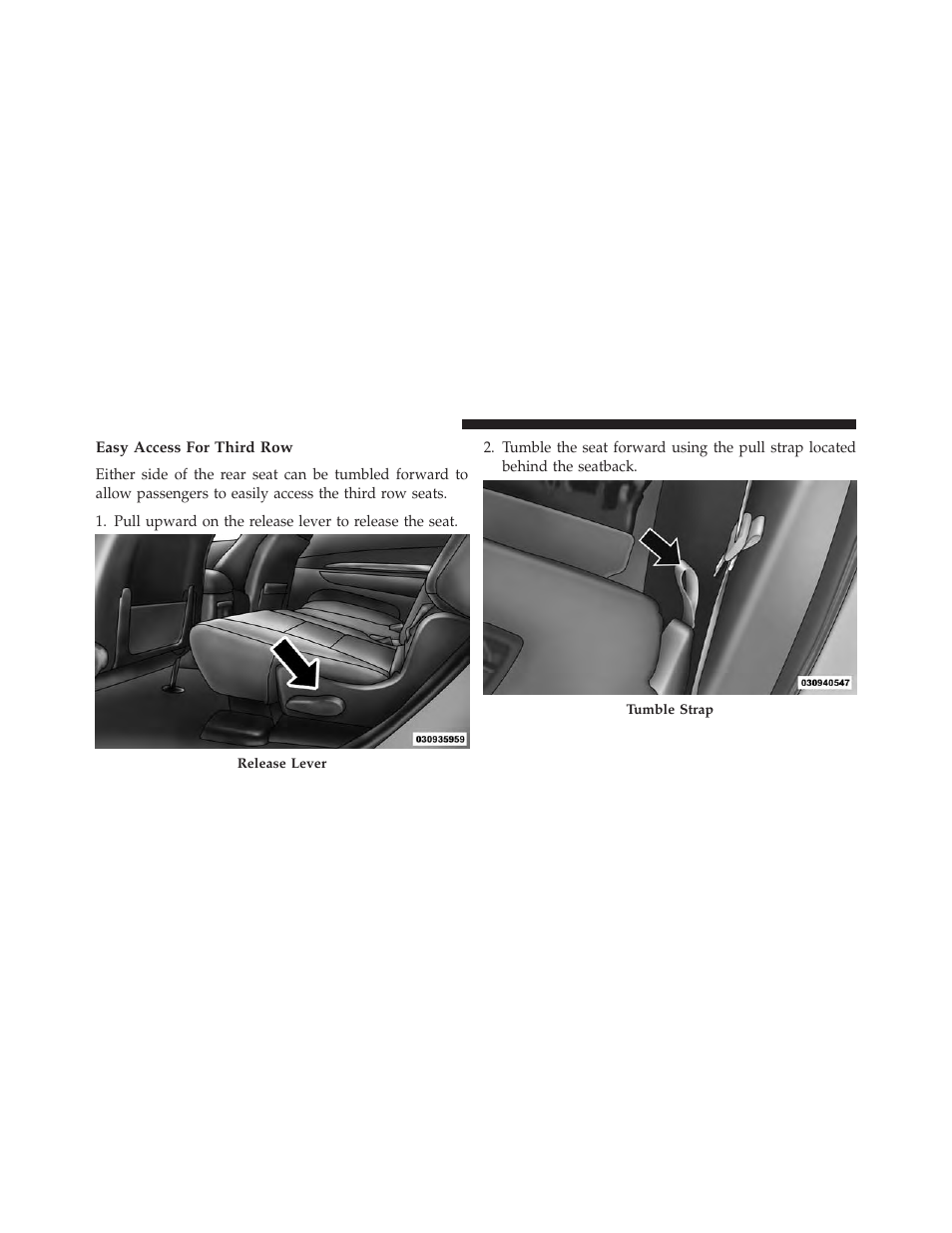 Easy access for third row | Dodge 2014 Durango - Owner Manual User Manual | Page 166 / 664