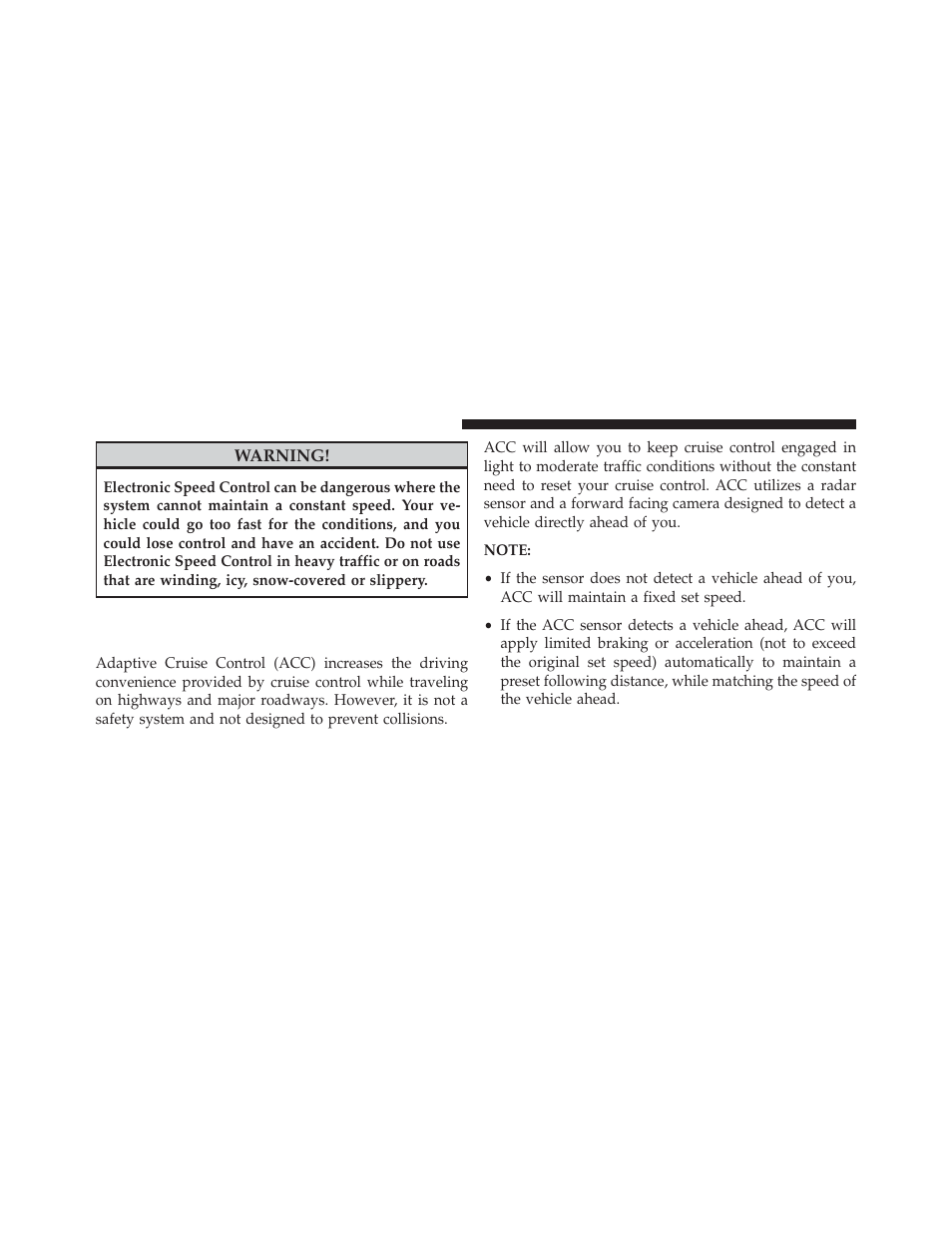 Adaptive cruise control (acc) — if equipped, Adaptive cruise control (acc) — if, Equipped | Dodge 2014 Durango - Owner Manual User Manual | Page 200 / 664