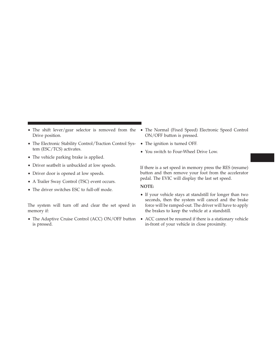 To turn off, To resume | Dodge 2014 Durango - Owner Manual User Manual | Page 207 / 664