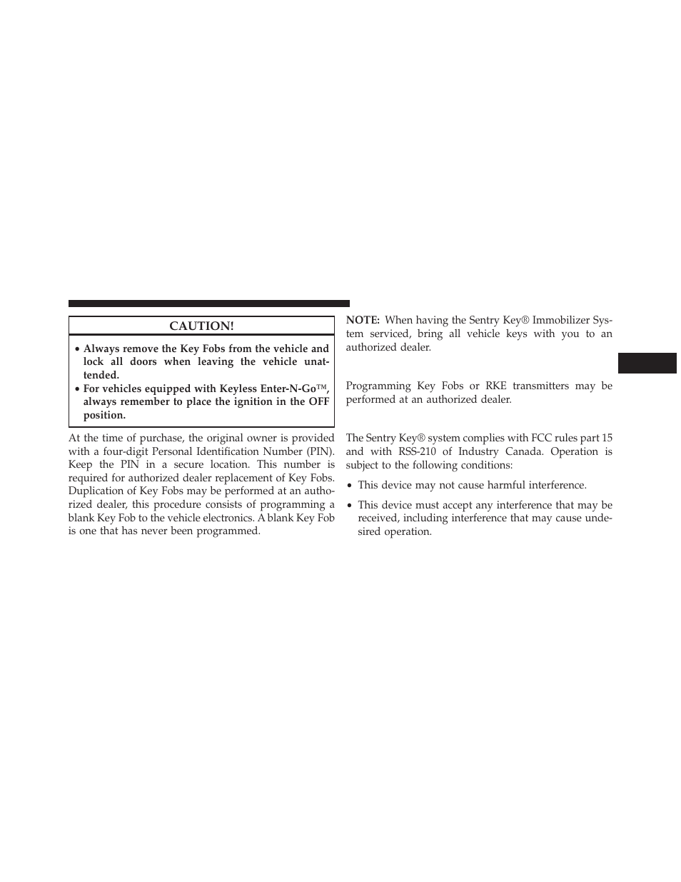 Customer key programming, General information | Dodge 2014 Durango - Owner Manual User Manual | Page 21 / 664