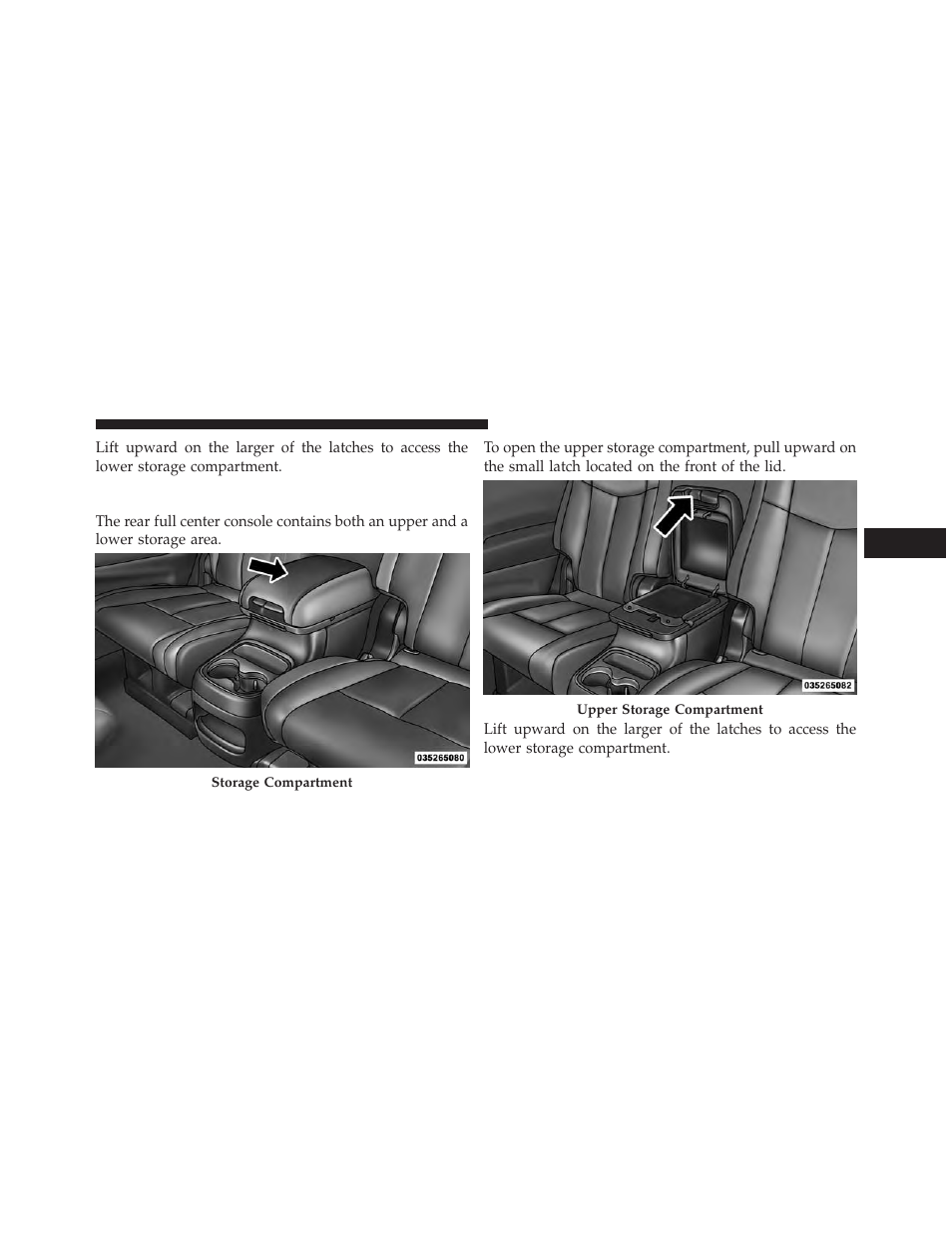 Rear full center console — if equipped | Dodge 2014 Durango - Owner Manual User Manual | Page 269 / 664