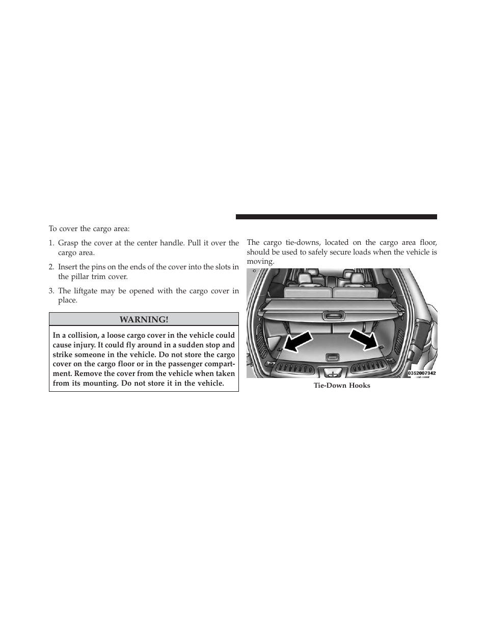 Cargo tie-down hooks | Dodge 2014 Durango - Owner Manual User Manual | Page 276 / 664