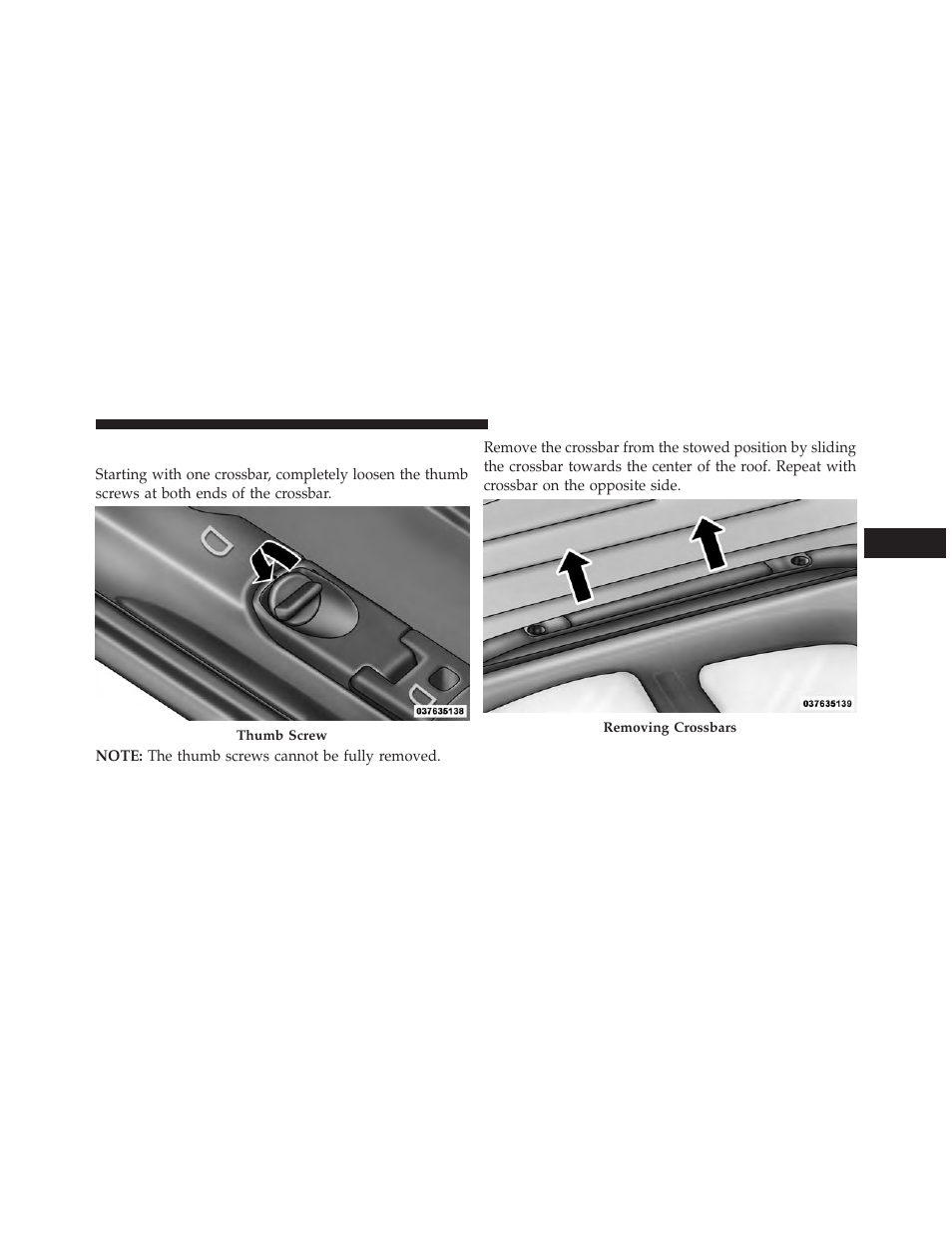 Deploying the crossbars | Dodge 2014 Durango - Owner Manual User Manual | Page 281 / 664