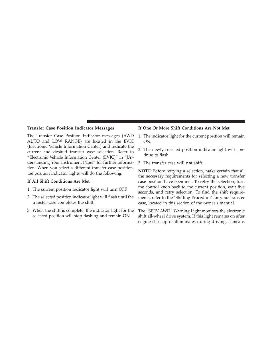 Transfer case position indicator messages | Dodge 2014 Durango - Owner Manual User Manual | Page 428 / 664