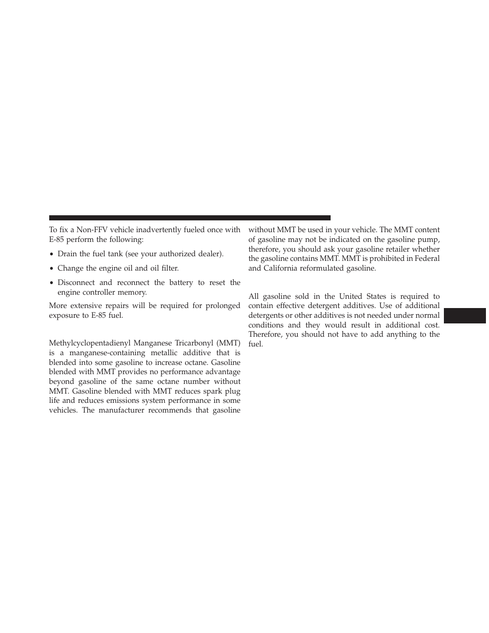 Mmt in gasoline, Materials added to fuel | Dodge 2014 Durango - Owner Manual User Manual | Page 491 / 664