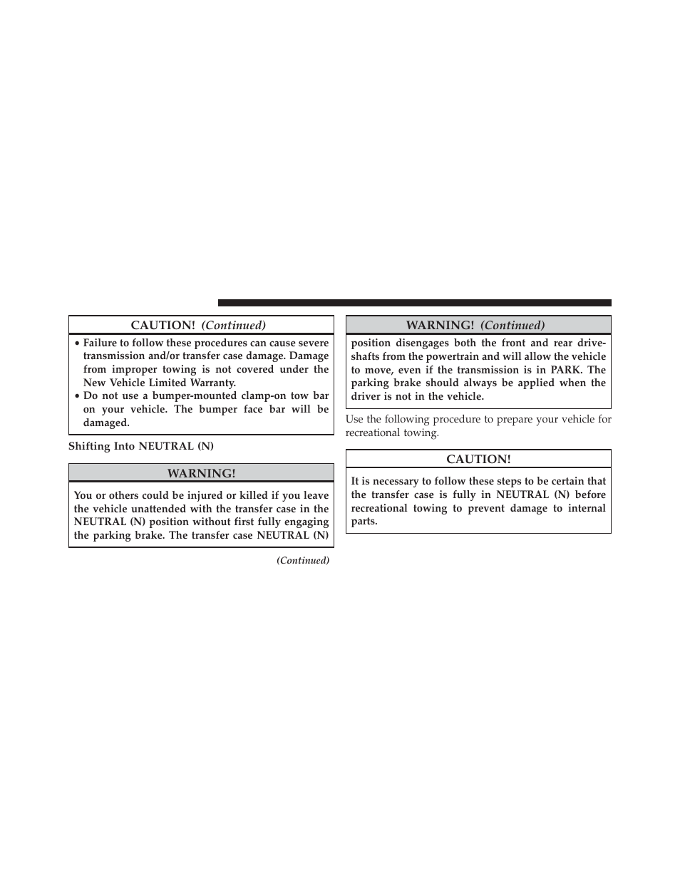 Shifting into neutral (n) | Dodge 2014 Durango - Owner Manual User Manual | Page 522 / 664