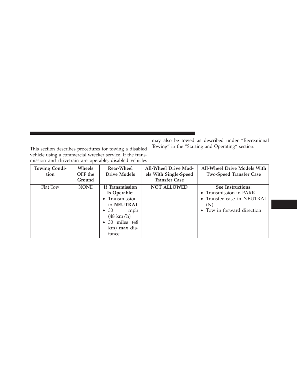 Towing a disabled vehicle | Dodge 2014 Durango - Owner Manual User Manual | Page 557 / 664