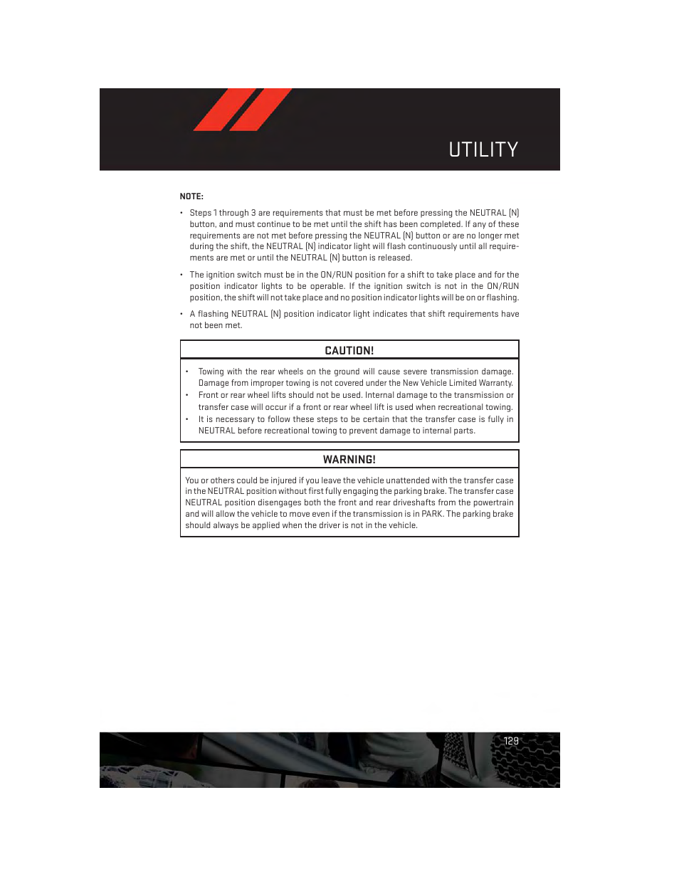 Utility | Dodge 2014 Durango - User Guide User Manual | Page 131 / 188