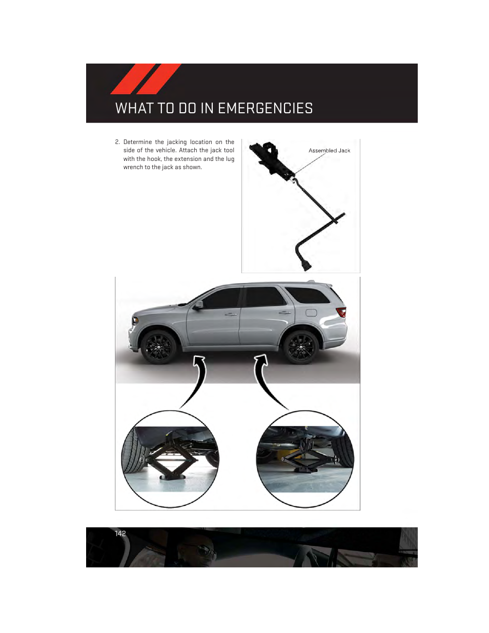 What to do in emergencies | Dodge 2014 Durango - User Guide User Manual | Page 144 / 188