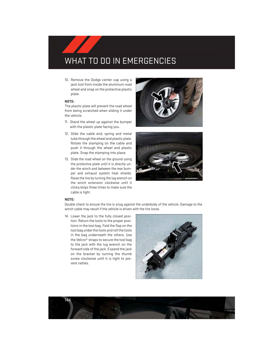 What to do in emergencies | Dodge 2014 Durango - User Guide User Manual | Page 146 / 188