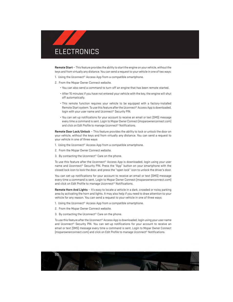 Electronics | Dodge 2014 Durango - User Guide User Manual | Page 62 / 188